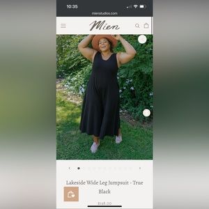 Mien Lakeside Wide Leg Jumpsuit in True Black 2X